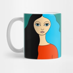 Black Blue haired girl Mug